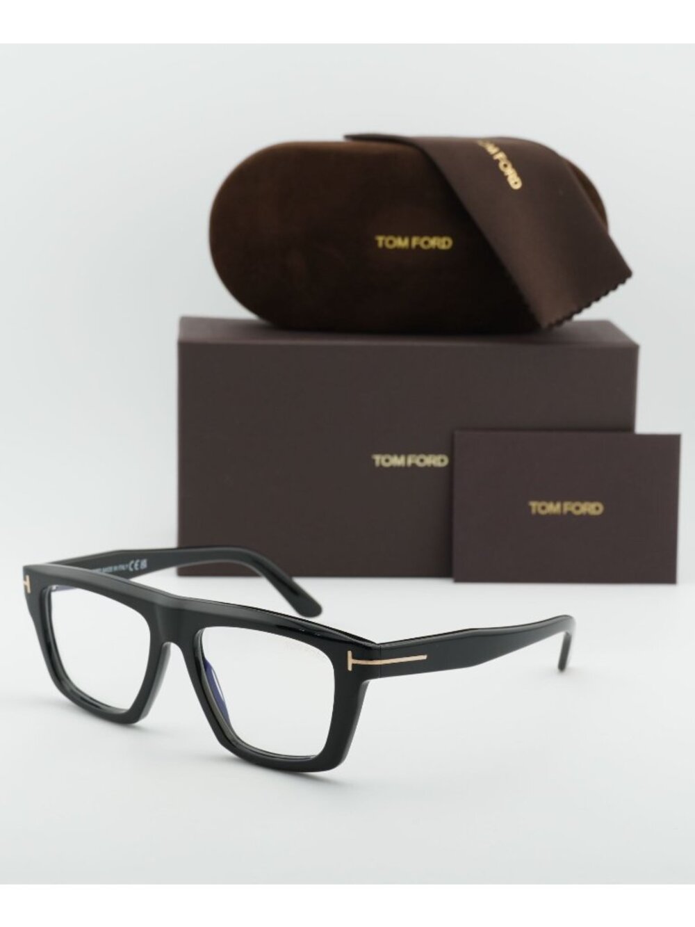 Tom Ford FT6059-B 001 Square Eyeglasses 54mm - Black / Blue Light Block
